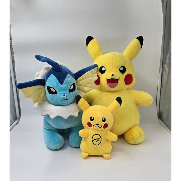 Build A Bear Workshop Other - BABW Pokemon Vaporeon Eevee Pikachu Plush Plus One Small Plush Bundle Lot